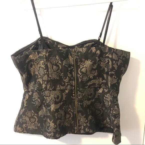 Black and Gold Corset-like Top - Picture 2 of 5